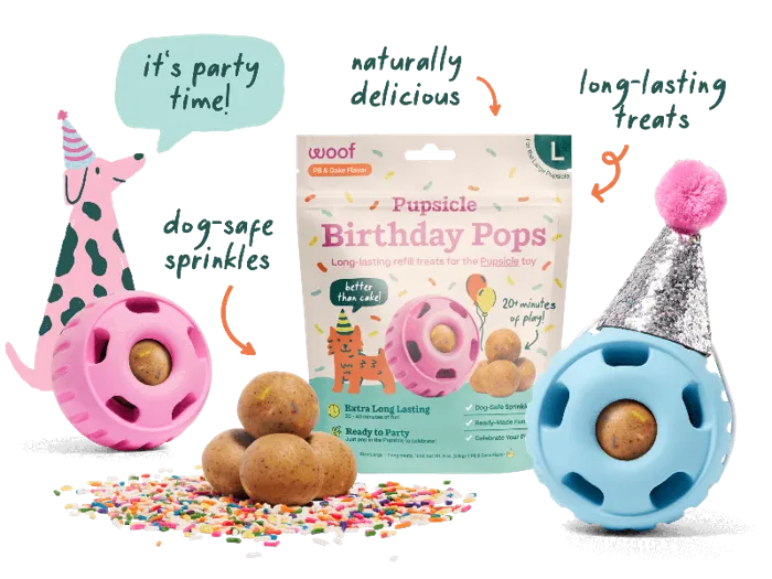 Woof Dog Treat Birthday Pops Xlarge 12-oz