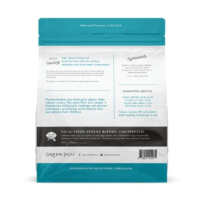 Green Juju Salmon Blue Freeze-dried Whole Food Bites For Dogs & Cats 7.5-oz