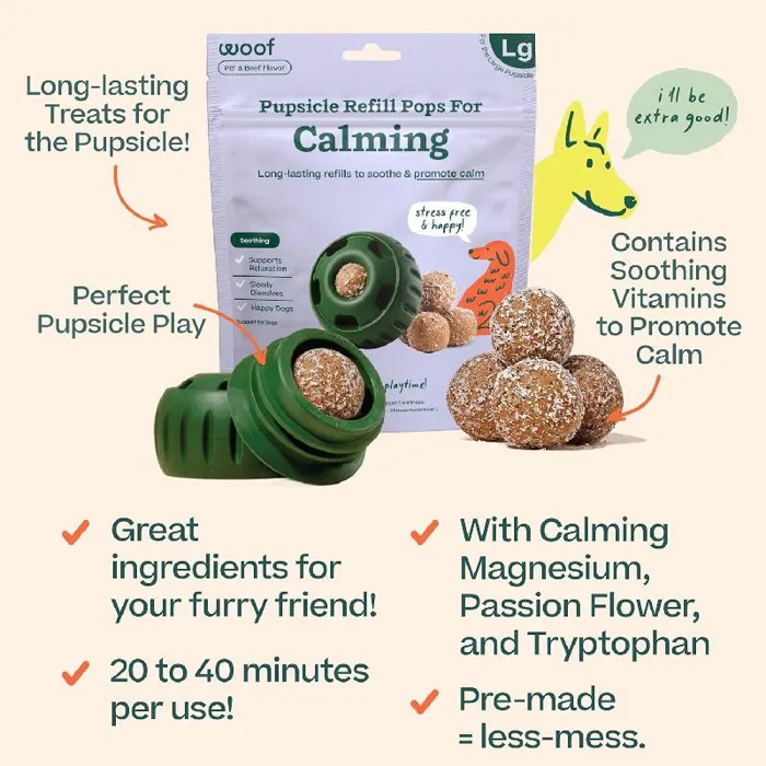 Woof Pops Beef Calming Xl 12oz