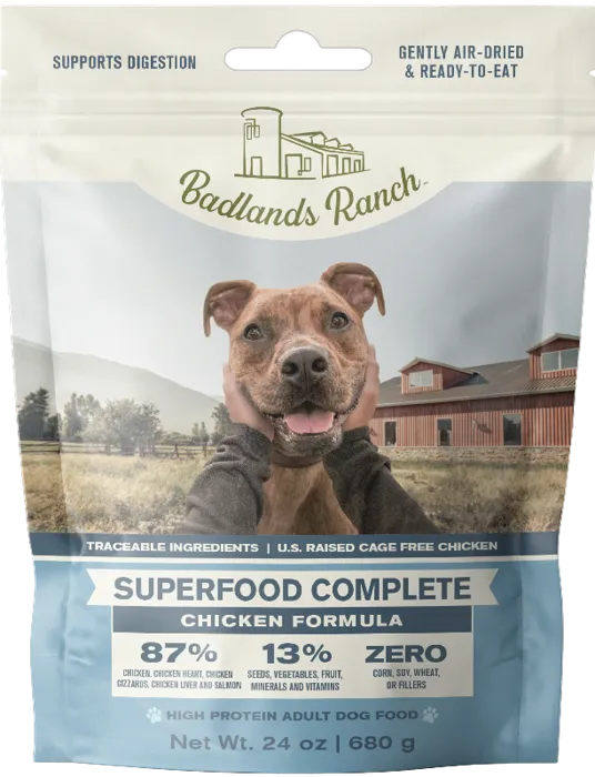 Badlands Ranch Chicken Air Dried Dog Food 24-oz
