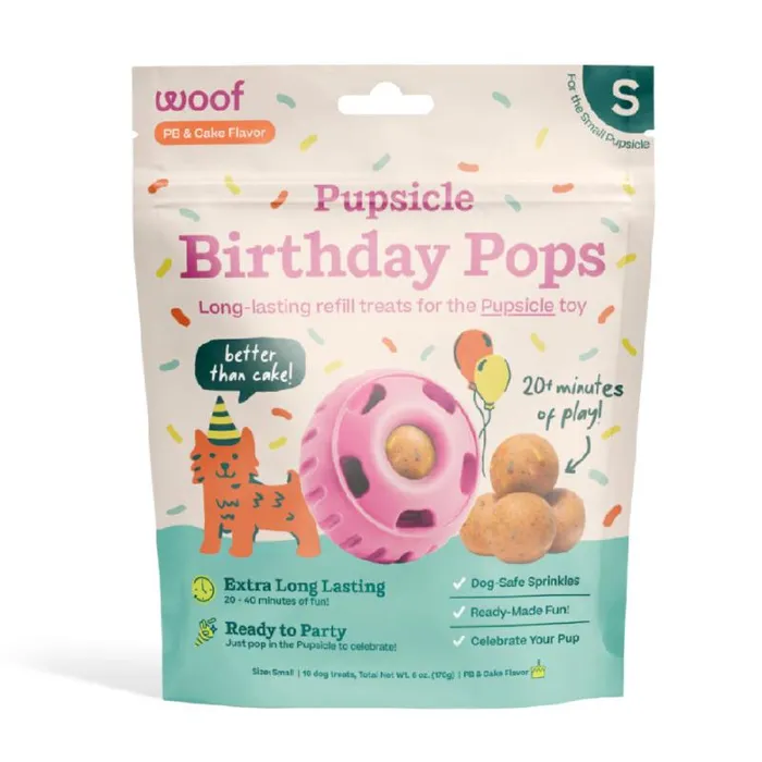 Woof Dog Treat Birthday Pops Small 6-oz