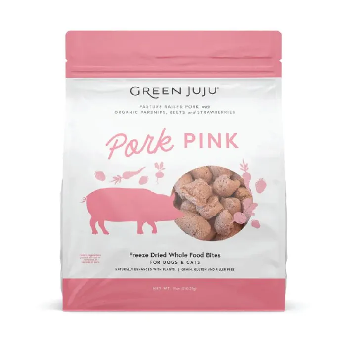 Green Juju Pork Pink Freeze-dried Whole Food Bites For Dogs & Cats 7.5-oz