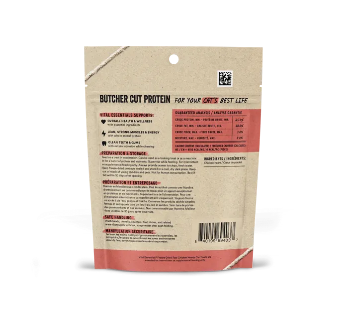Vital Essentials Cat Chicken Hearts 0.8-oz